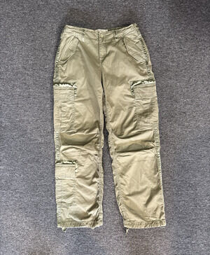ABERCROMBIE & FITCH Womens Pants MILITARY PARATROOPER Size 29 8R Y2K Green